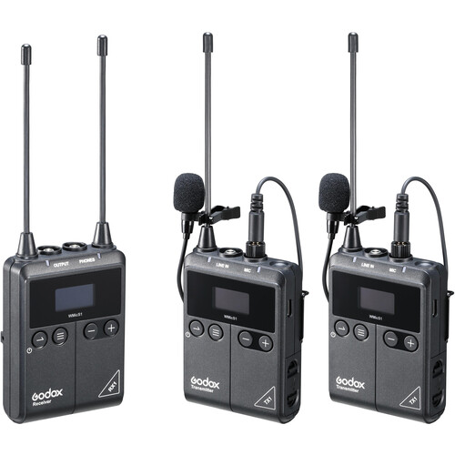 Godox WMicS1 Kit 2 Wireless Omni Lavalier Microphone System - 1